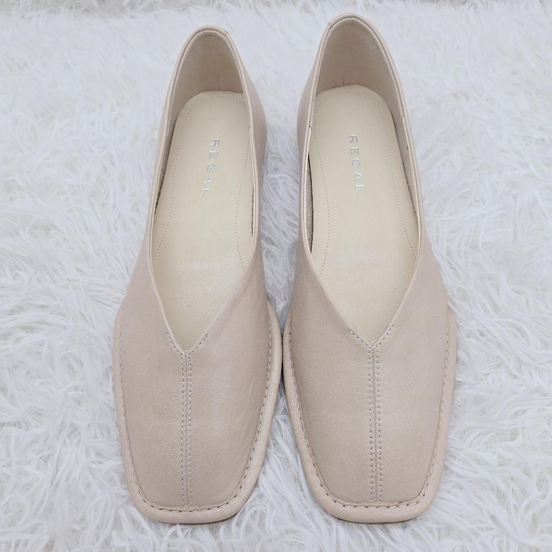 ✨未使用品✨REGAL リーガル 本革 フラットパンプス 22.5cm ベージュ