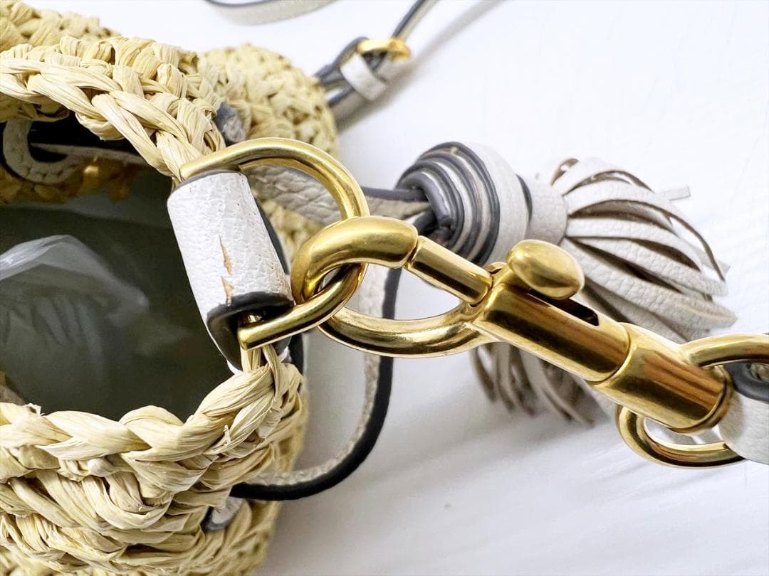 美品 アニヤハインドマーチ ラフィア ドローストリング トート