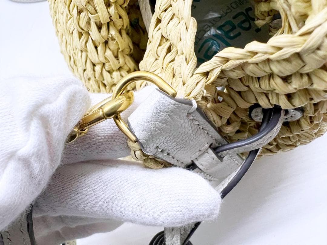 美品 アニヤハインドマーチ ラフィア ドローストリング トート