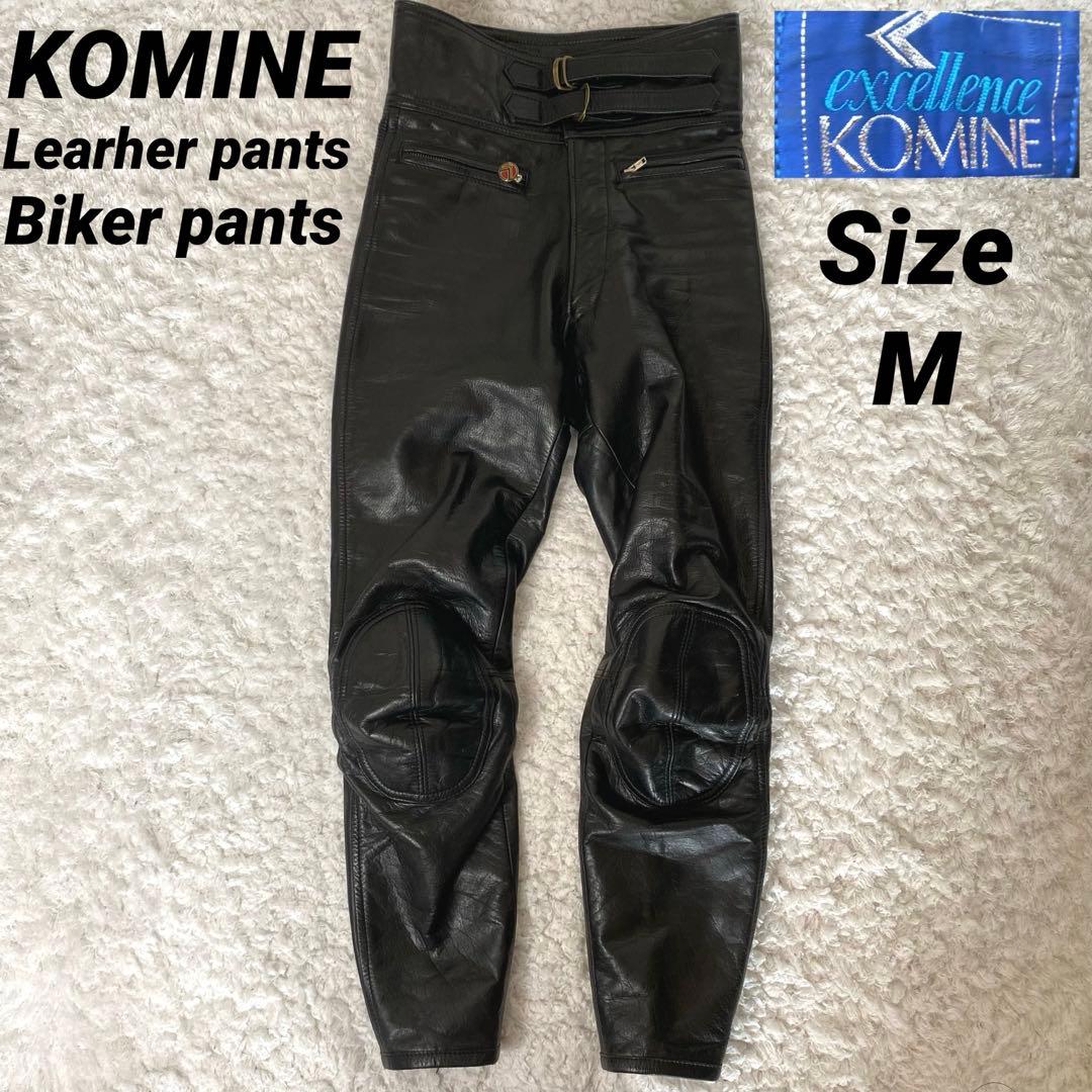 人気✨】KOMINE レザー バイカーパンツ 黒 ライダース - メルカリ