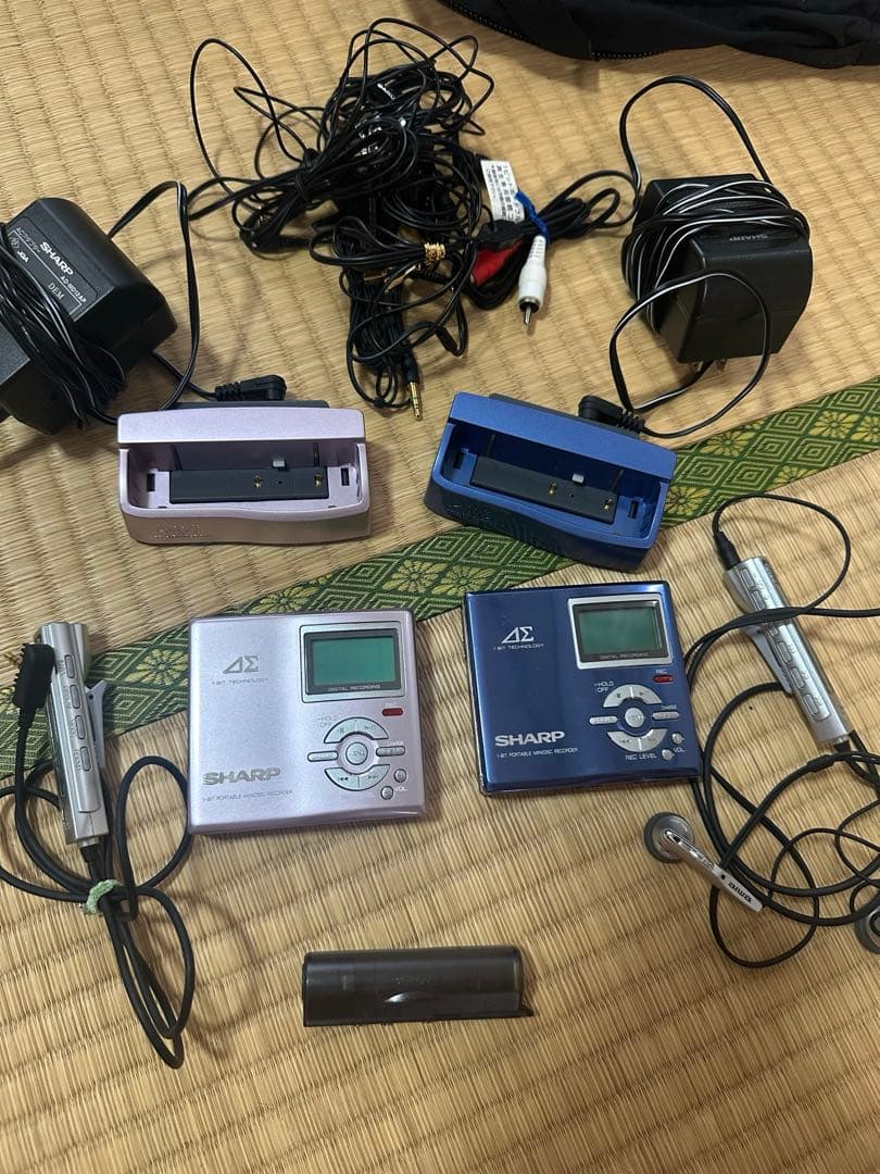 シャープ♪ MDプレーヤー　MD-DR7 2台セット SHARP シャープ MD-DR7-A (ブルー) MDレコーダー MDLP対応 （MD録音