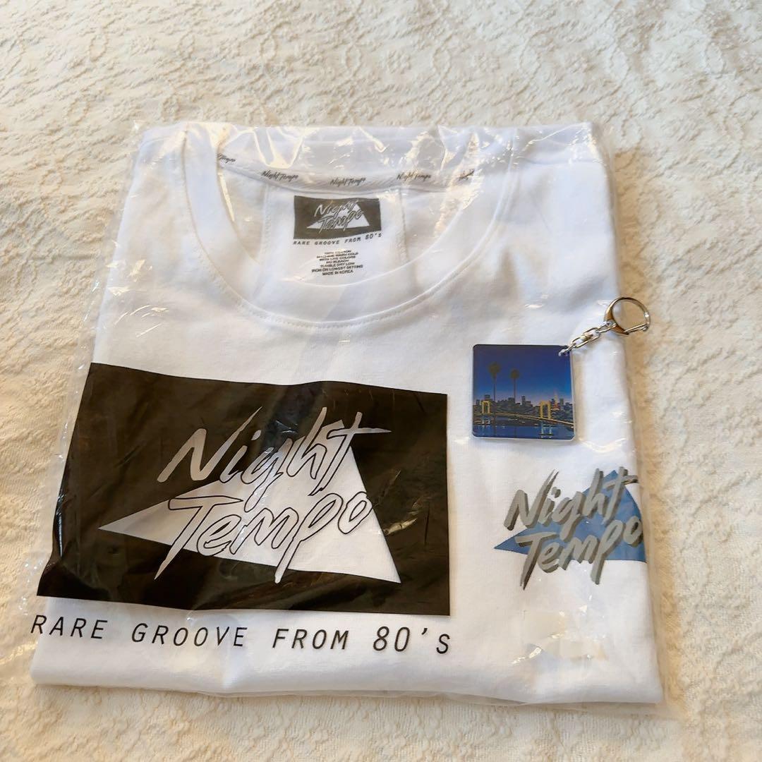 新品未開封 Night Tempo ホワイト Tシャツ + 永井博キーホルダー