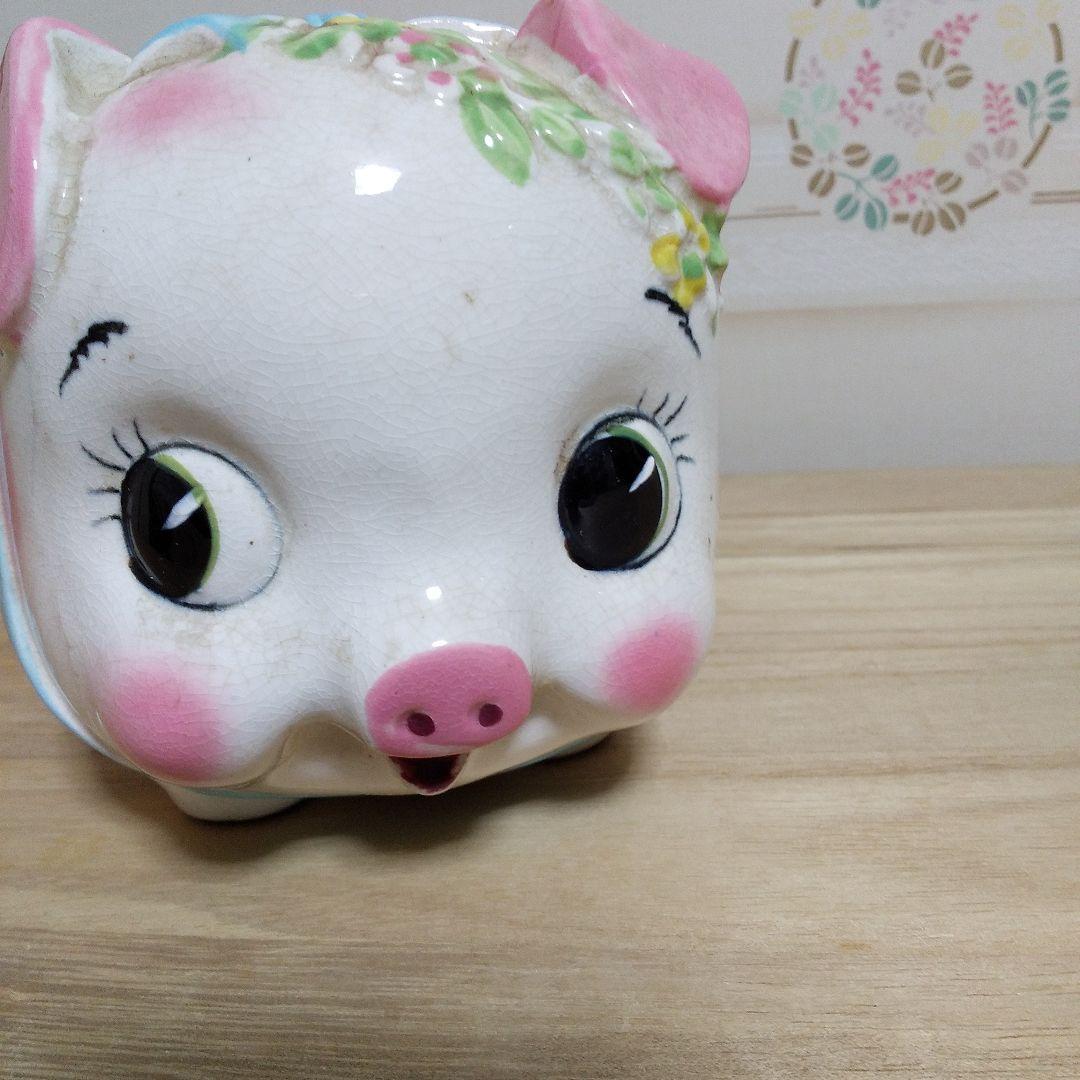 昭和レトロ「ピンクの豚の貯金箱」 - メルカリ
