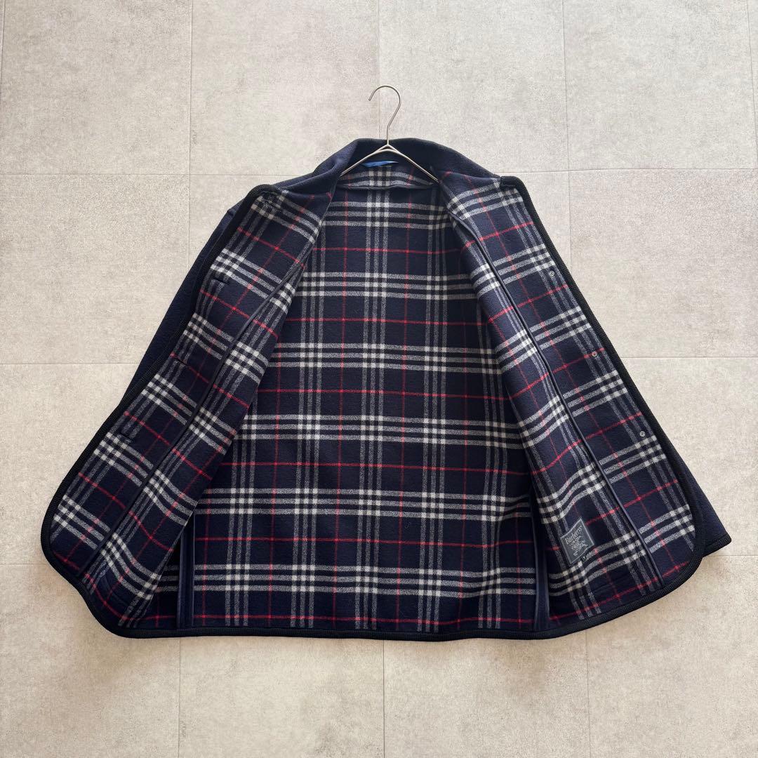 バーバリーズ コート ダブルフェイス ノバチェック カシミヤ混 7 紺 金