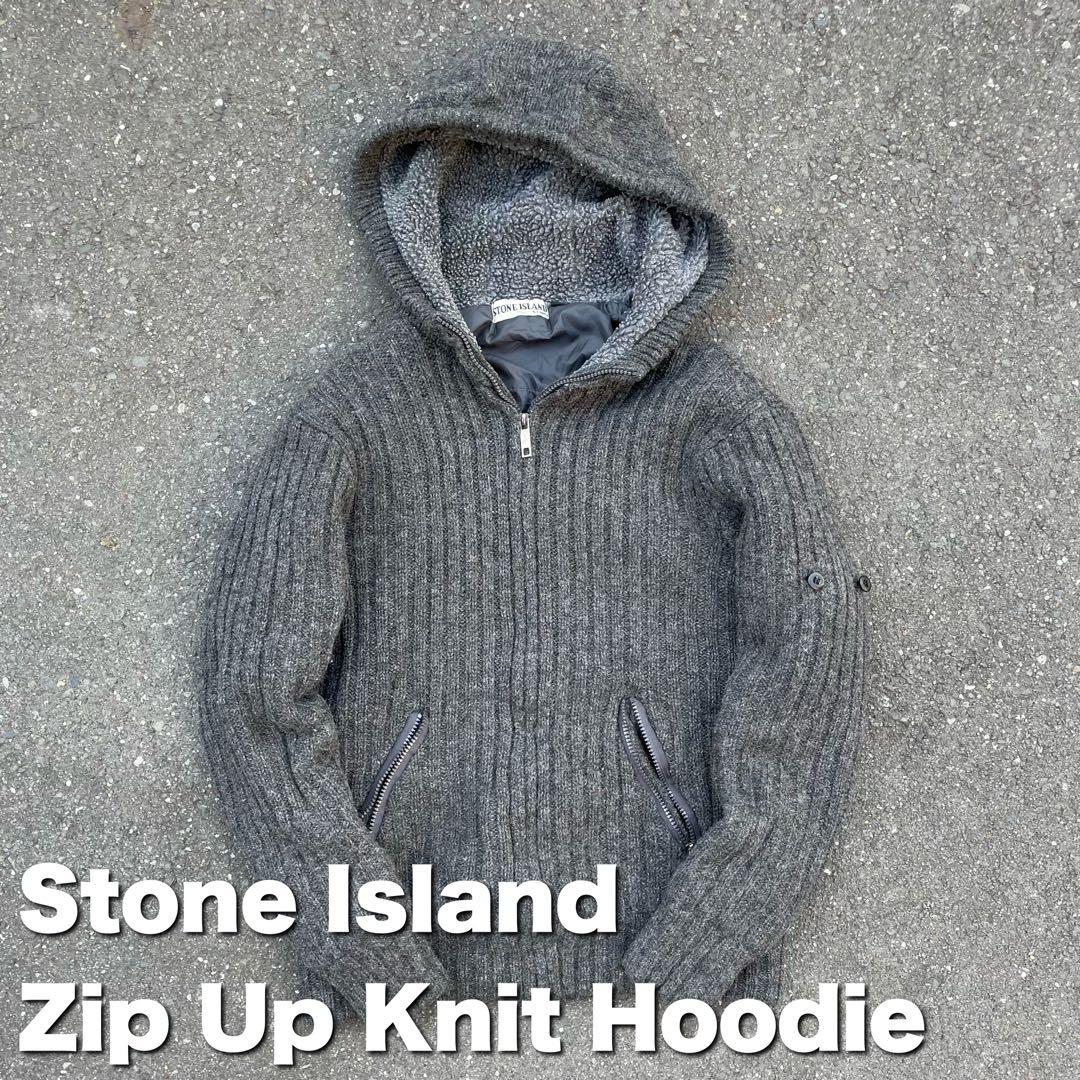 【真贋不明】Stone  ストーンアイランド ジップニットフーディ 楽天市場】Stone Island ストーンアイランド MAGLIA ラムウール フード
