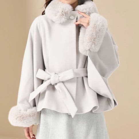 ミッシュマッシュ ポンチョコート ケープコート グレー 新品 ミッシュマッシュ MISCH MASCH □2024秋冬新作□ポンチョコート