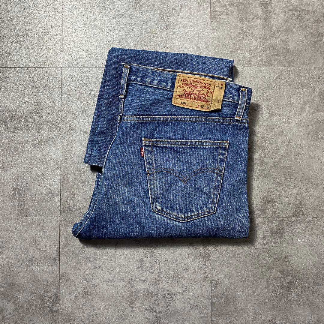 【W40 L36】Levis 501 リーバイス　ボタンフライ　縦落ち　デニム W33 L36】Levis 501 リーバイス ボタンフライ 縦落ち デニムパンツ