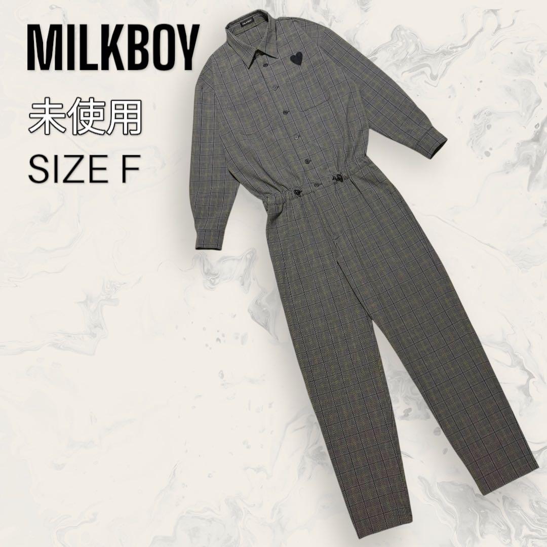 【ほぼ未使用】 MILKBOY チェック オールインワン スーツ メンズ MILKBOY（ミルクボーイ）の「JUMP SUITS（つなぎ/オールインワン