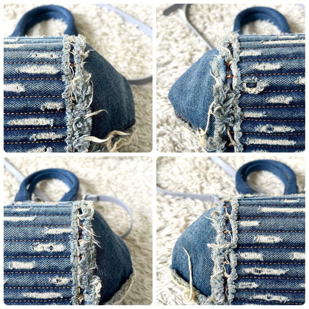 ディーゼル デニム 2way ショルダーバッグ インディゴ ロゴ金具 近年