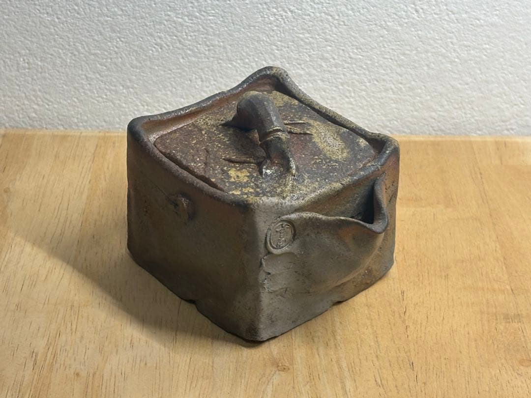 81. 備前焼 宝瓶 登り窯 竹 4角 手びねり 急須 - メルカリ