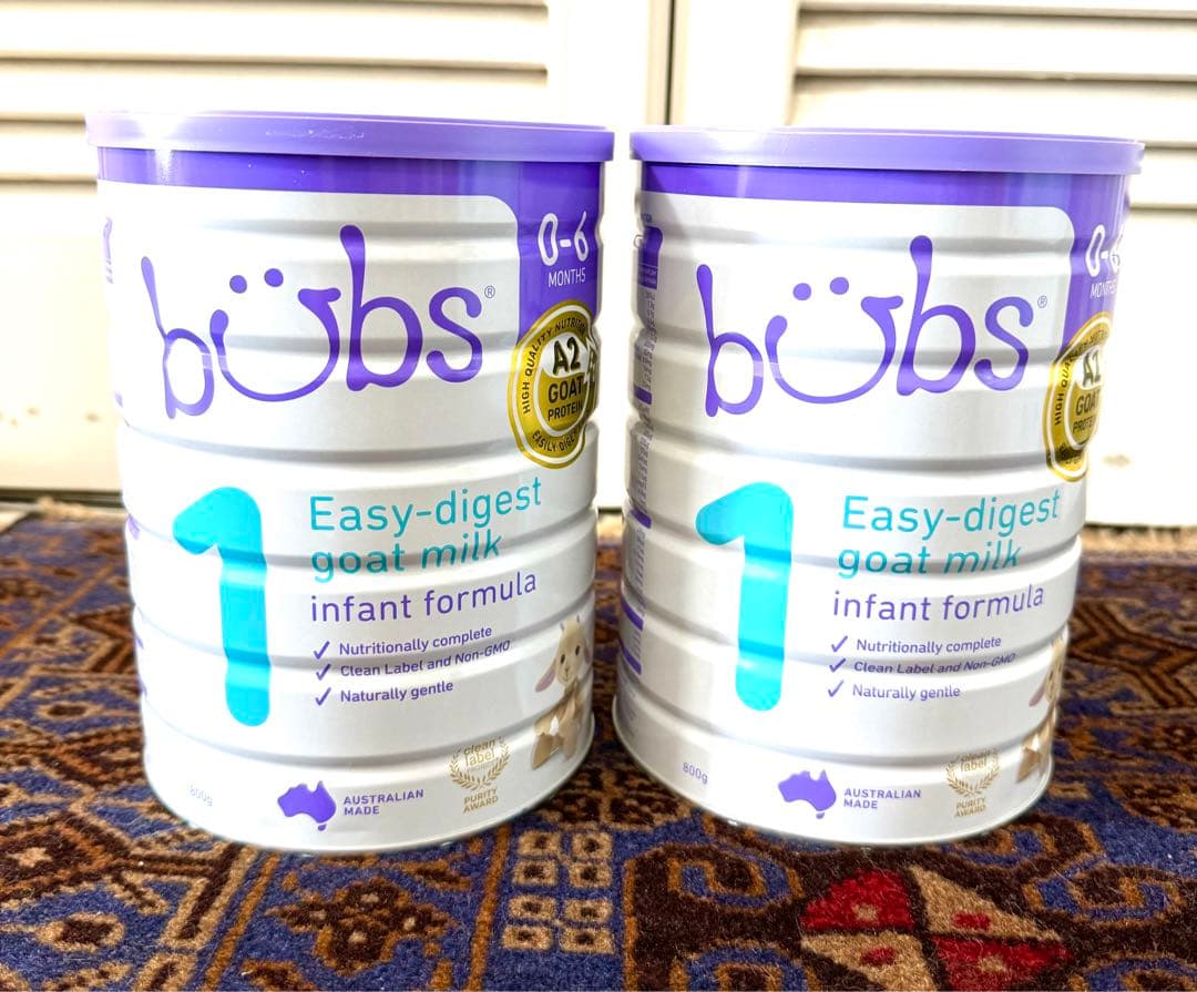 Bubs バブズ ヤギ ミルク やぎ粉ミルク ステップ1 新品 2缶セット Bubs（バブズ）オーガニック Organic 粉ミルク ステップ2（6〜12カ月