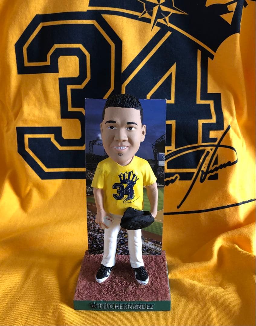 MLB 2012 FELIX HERNANDEZ Tシャツ付き Felix Hernandez Seattle Mariners Alt Navy Blue Men's Jersey w