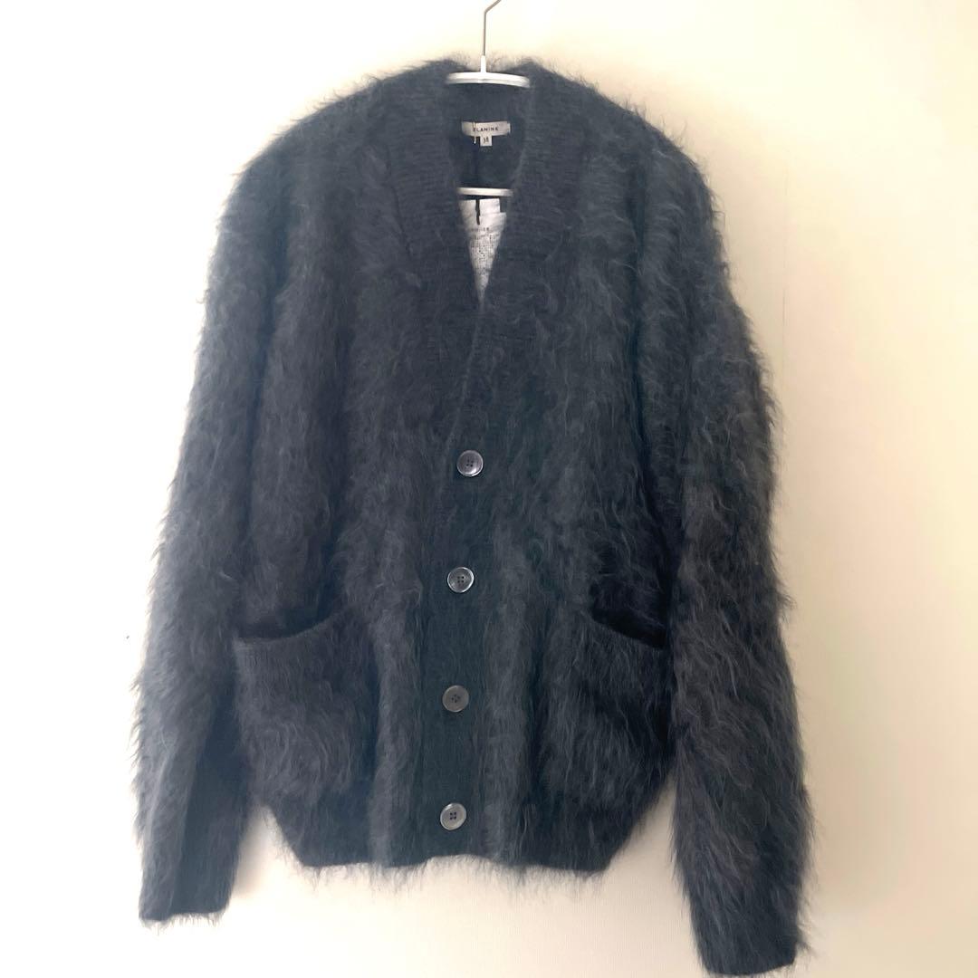 BLAMINK ブラミンク カシミヤファー Vネックカーディガン グレー 38