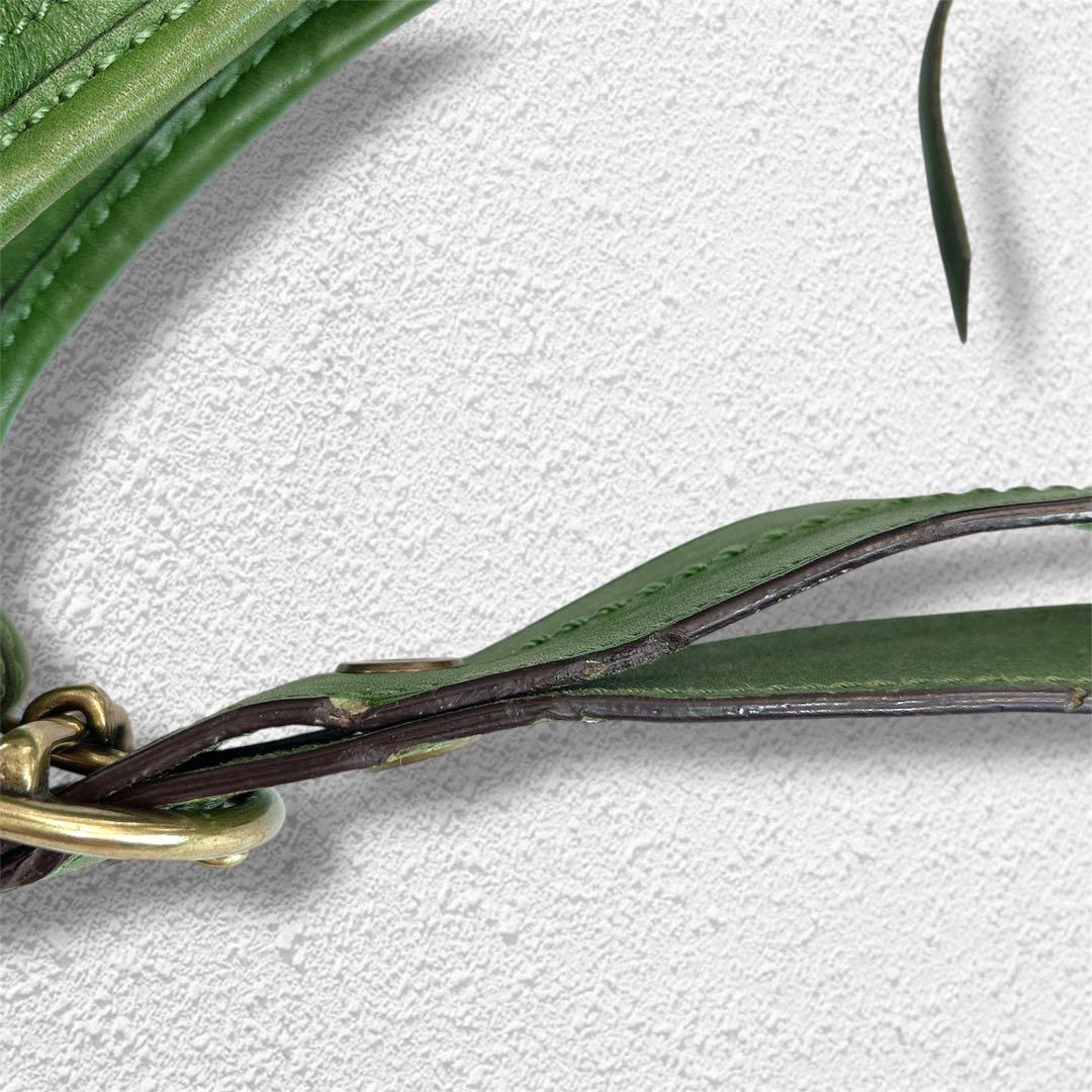 希少色】コーチ 2wayバケツ型 オールレザー ショルダーバッグ グリーン