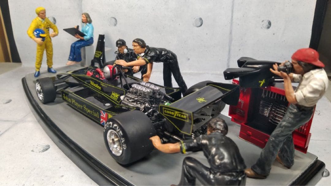 JPSロータス78完成品とタミヤ モータースポーツチームセットの組合せ