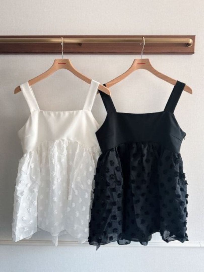 トップス Hiand Fluffy Dot Ribbon Tops Fluffy Dot Ribbon Tops - HIAND