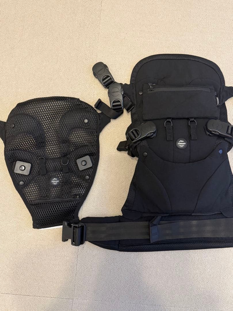 【美品】エアバギー 抱っこ紐 ブラック AIRBUGGY（エアバギー） 【公式】エアバギー ドールキャリア 子供用