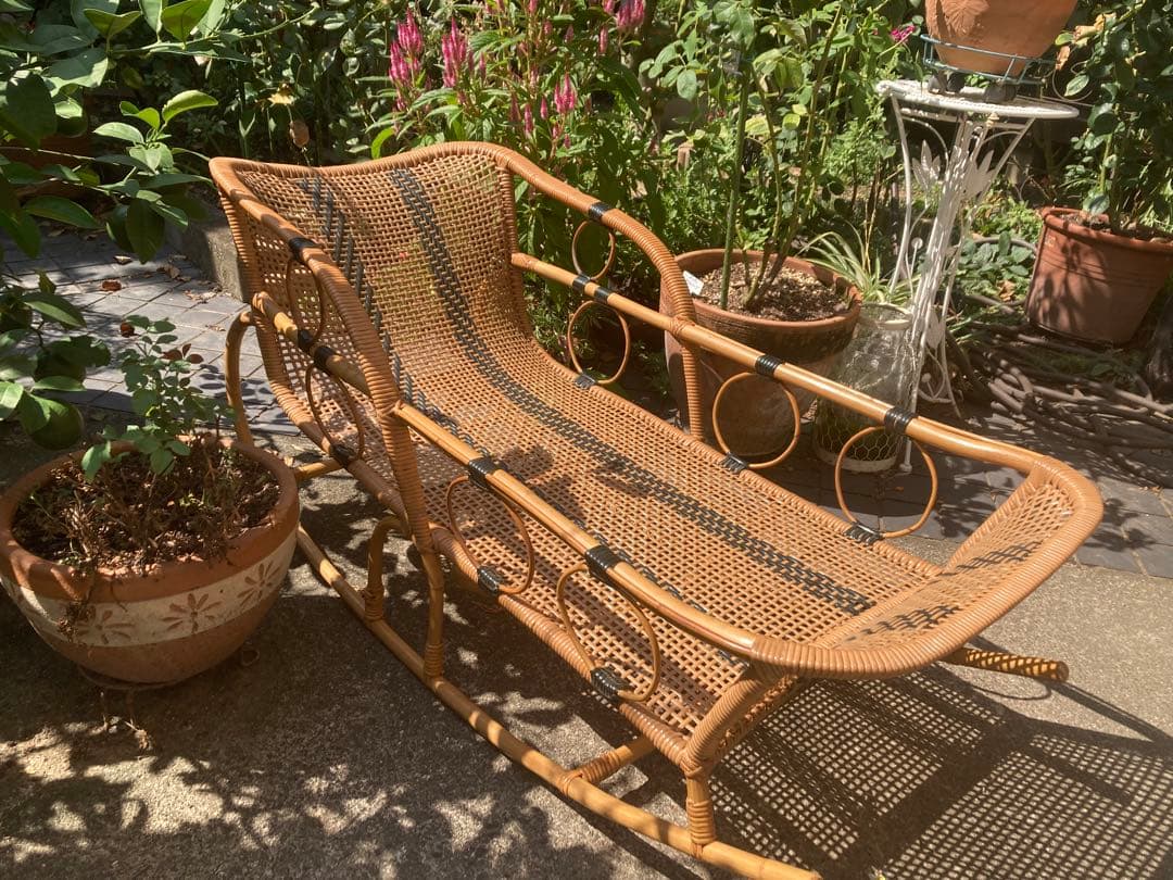 美品　激レア　ビンテージ　ラタンのゆりかご　ベビーベッド　アンティーク　ラタン アンティーク ベビーバスケット 昭和レトロ 日本製 ラタン 籐 かご
