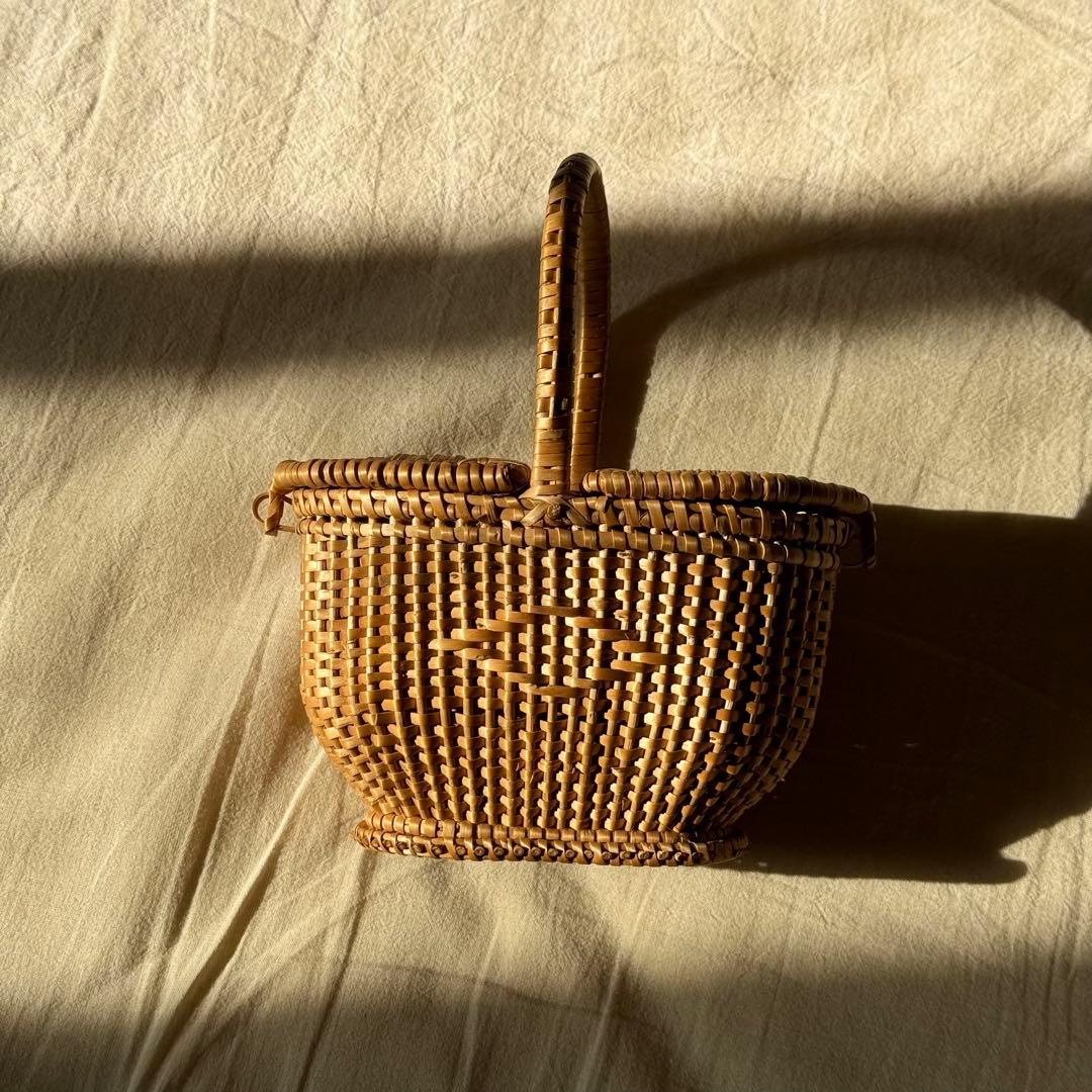 ドールパニエ ミニ籠 人形用バスケット フランスアンティーク アンティーク バスケット パニエ | フランス ドールパニエ ハンドル