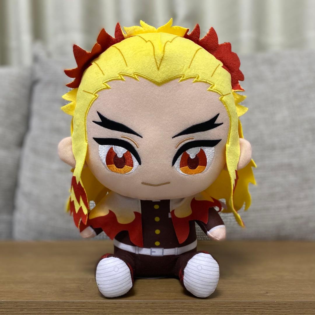 鬼滅の刃 ぬいぷりけおすわりBIG3 ぬいぐるみ 煉獄杏寿郎 - メルカリ