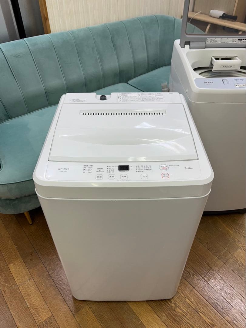洗濯機 2023年 ヤマダ RORO YWM-T60L 6.0kg 高年式