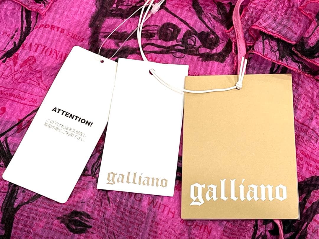 h832 新品 希少 ジョンガリアーノ プリント フリル キャミソール イタリア