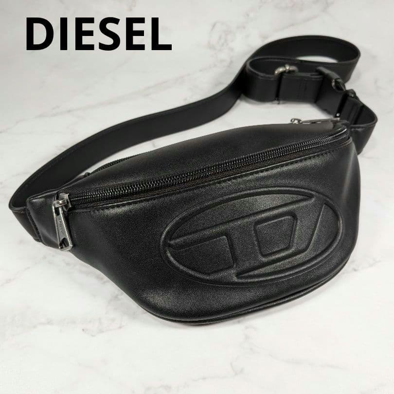DIESEL ディーゼル エンボスDロゴ ウエストバッグ ボディバッグ 黒 ディーゼル DIESEL ボディバッグ X09554 P5480 T8013 ブラック