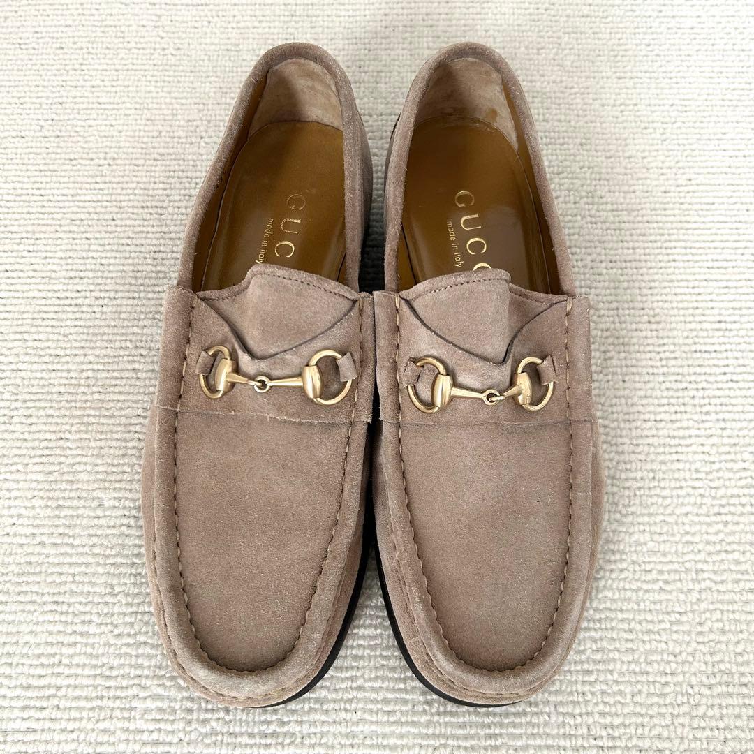 GUCCI グッチ ローファー スエード レザー ホースビット 27.5cm