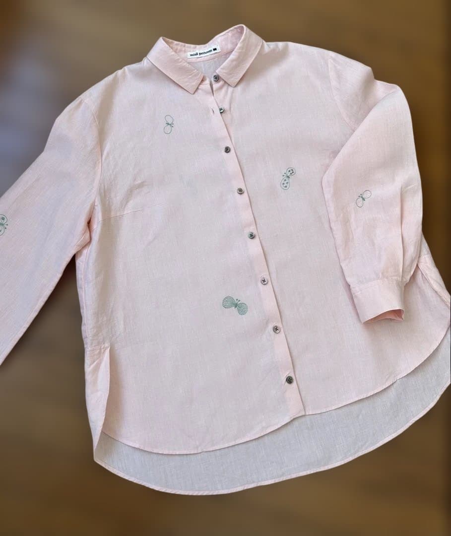 ミナペルホネン choucho リネンブラウス 38 ピンク 2025SS - メルカリ