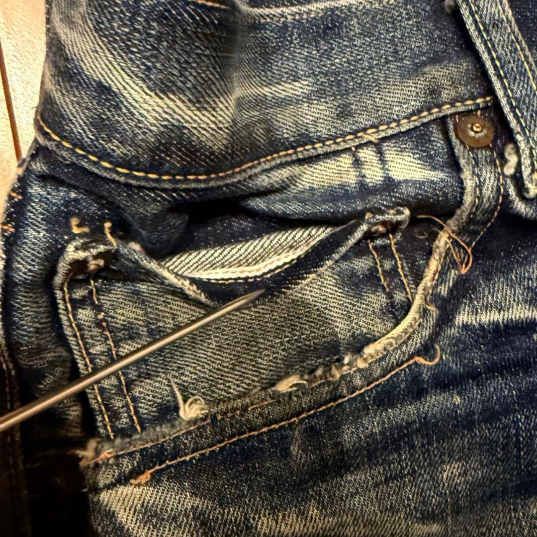 雰囲気最高！LEVI'S 501XX 1955 W34【鬼ヒゲ！ハチノス】 - メルカリ