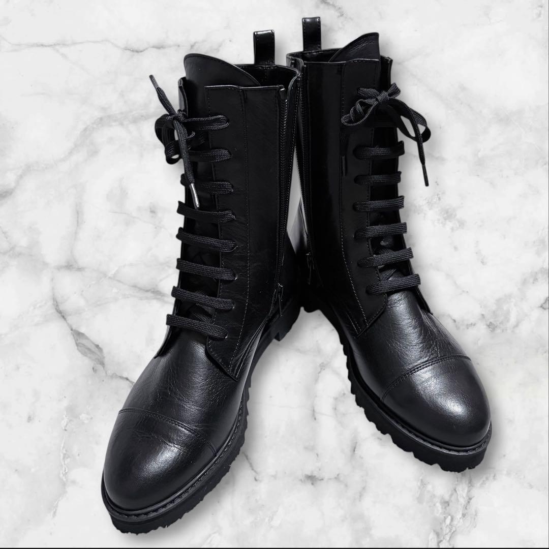 極美品✨DIANA ダイアナ レースアップ ブーツ 23.5cm レザー 黒