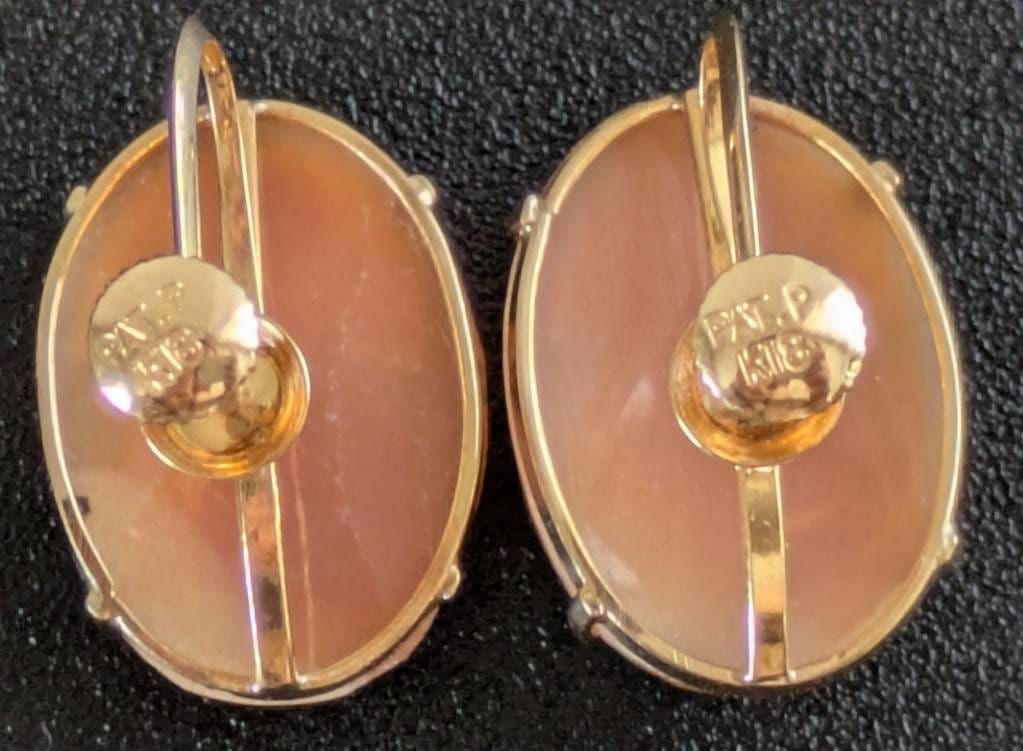 800刻印 カメオブローチ SILVER/PAT.P K18 カメオイヤリング - メルカリ