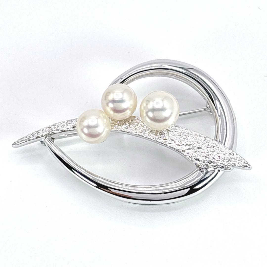 TASAKI タサキ パール ブローチ シルバー 本真珠 3粒 箱付き 保証書付