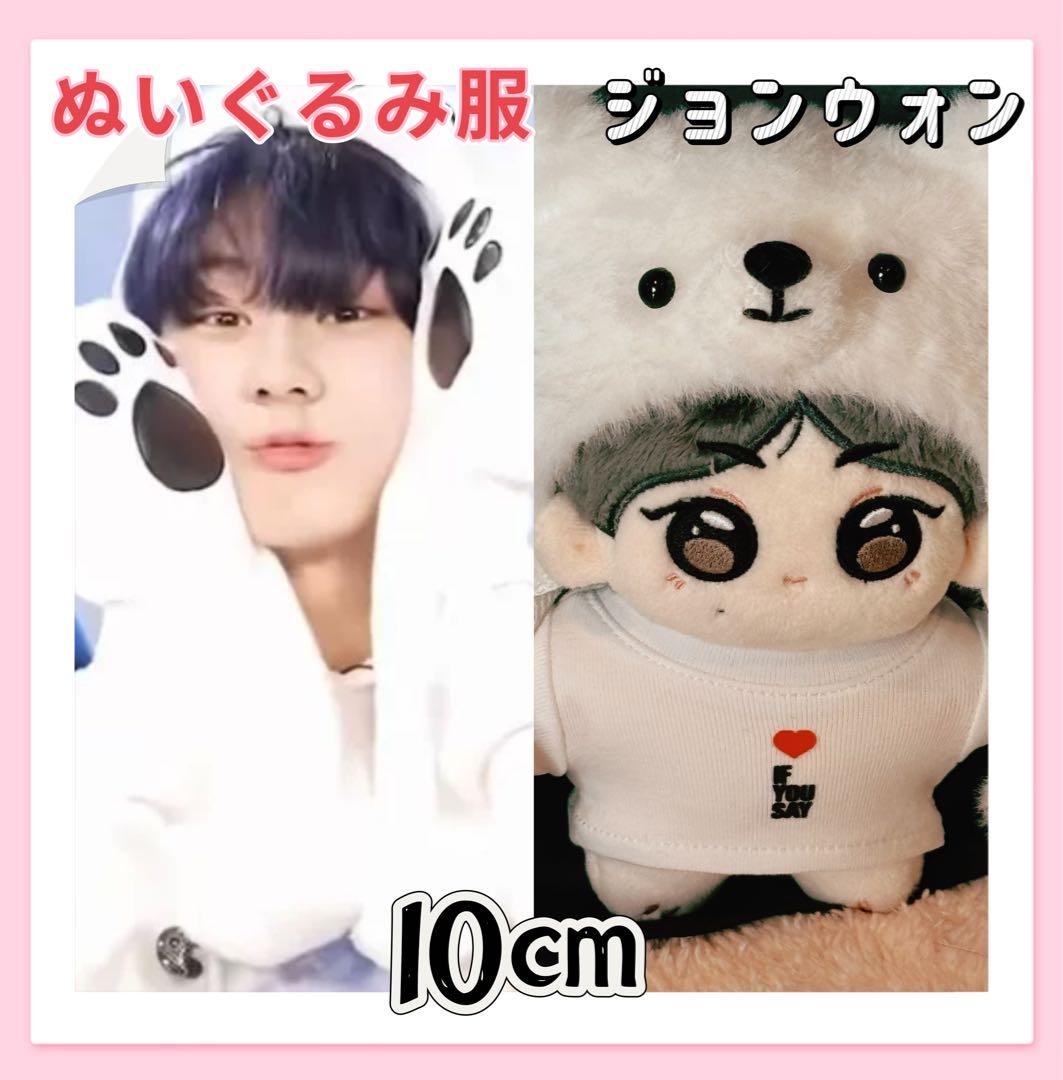ENHYPEN ジョンウォン 10㎝ ぬいぐるみ服 シロクマ被り物 - メルカリ