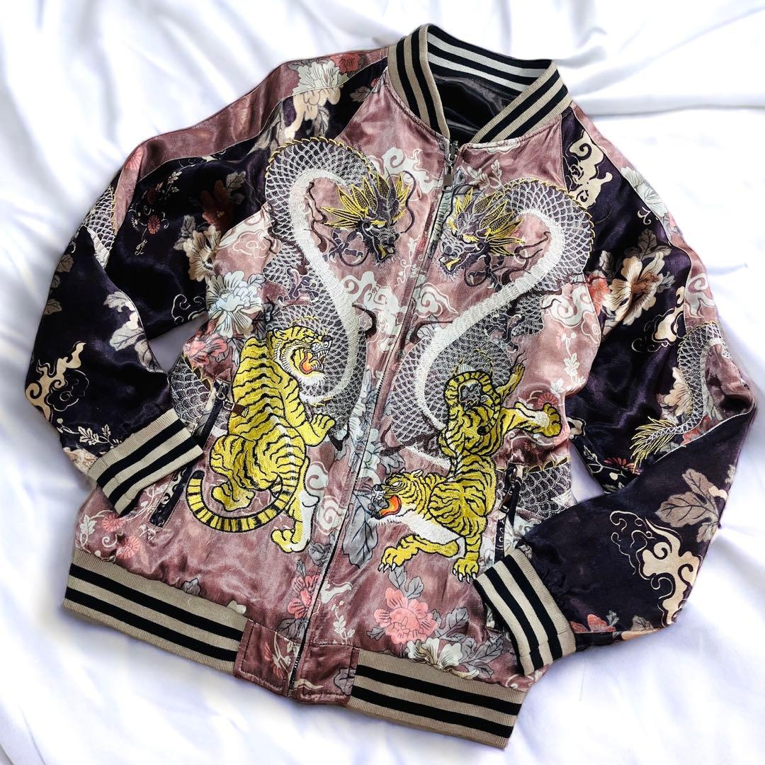 ZARA WOMAN スカジャン リバーシブル 刺繍 龍 虎 M