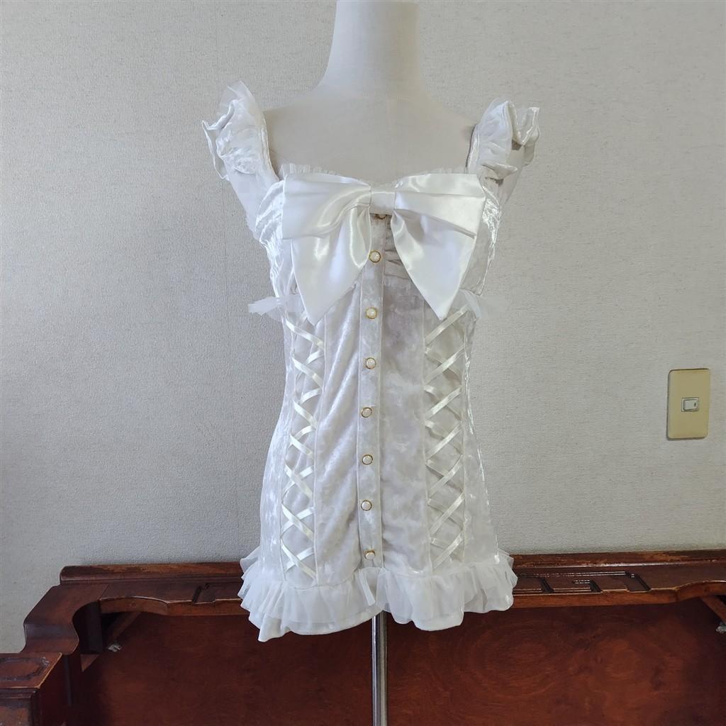 TRALALA　ビッグリボン　姫ギャル　編み上げ　ベロア　キャミソール 追加オーダー決定＆新色追加・miki監修】カップ付2WAYキャミソール