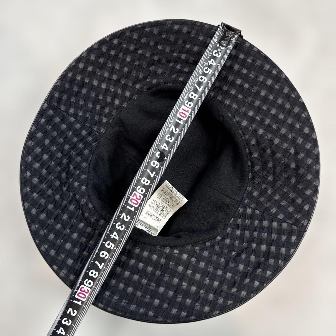 エルメスHERMES レザー切り替えハット 57cm 国内正規品 極美品