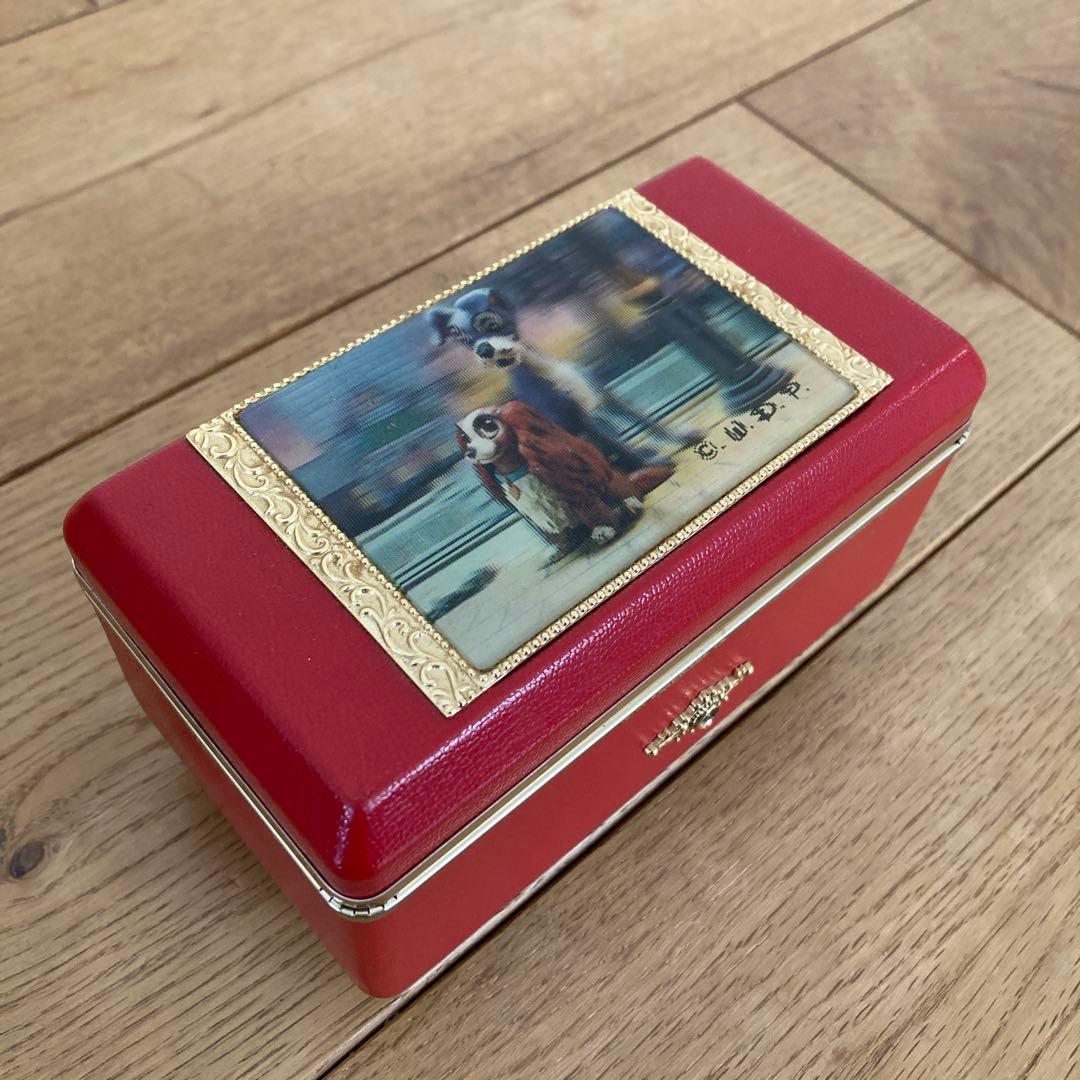 ☆昭和レトロ☆わんわん物語 レディ＆トランプ オルゴールボックス