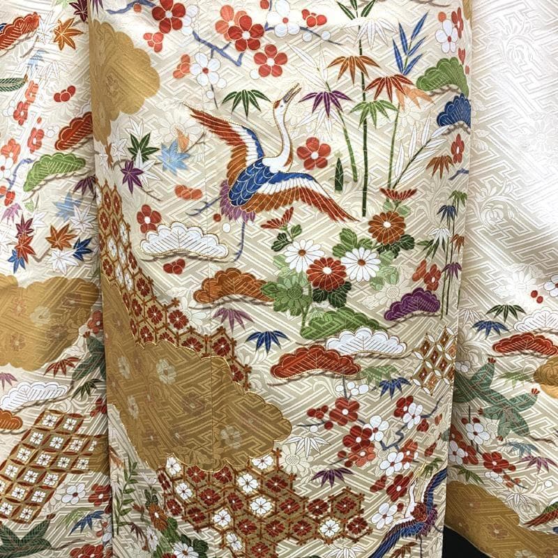 破格セール！】410z20〇振袖 古典柄 地紋 金駒刺繍 松竹梅〇成人式結婚