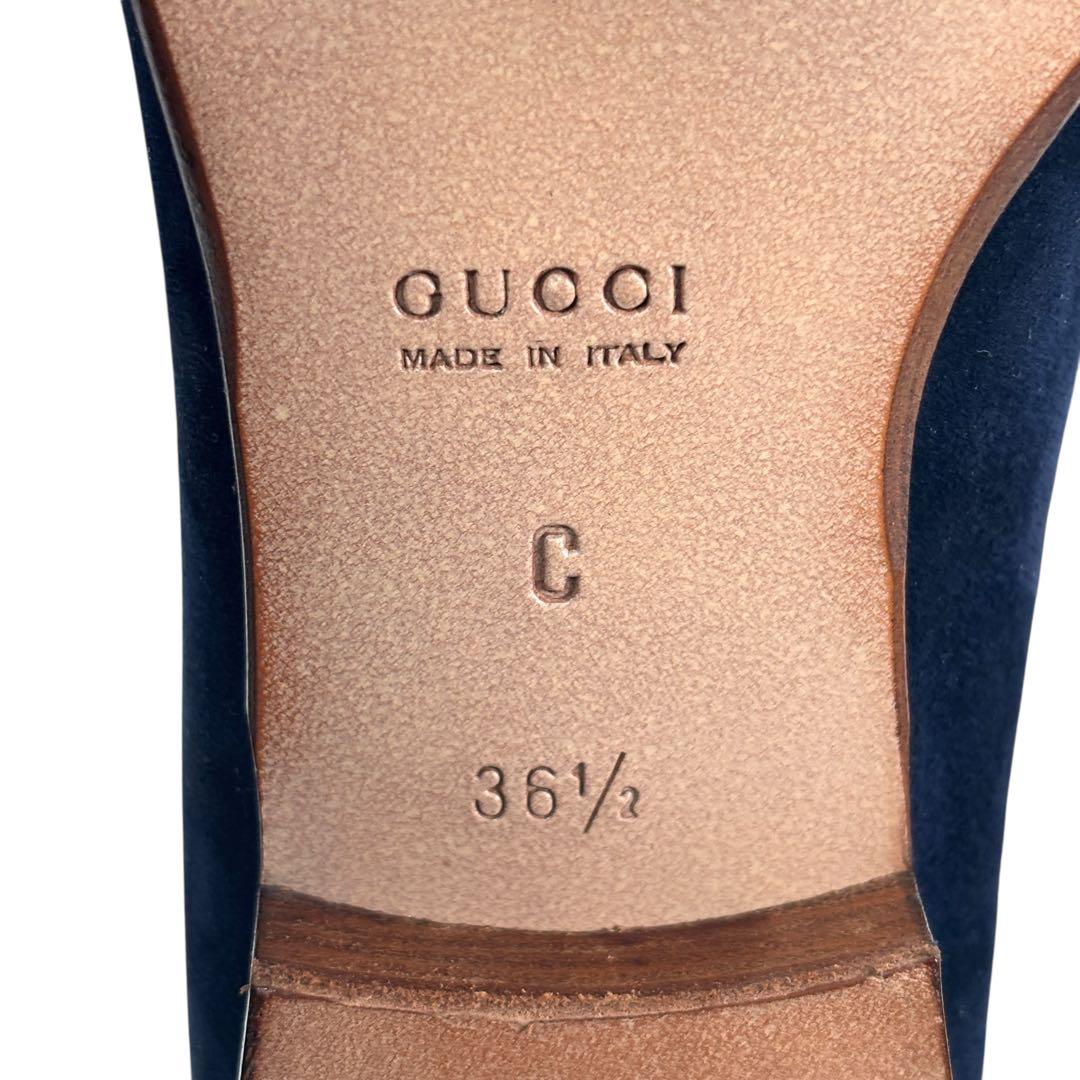 美品 グッチ GUCCI 36 1/2 23.5 スエード ローファー バンブー - メルカリ