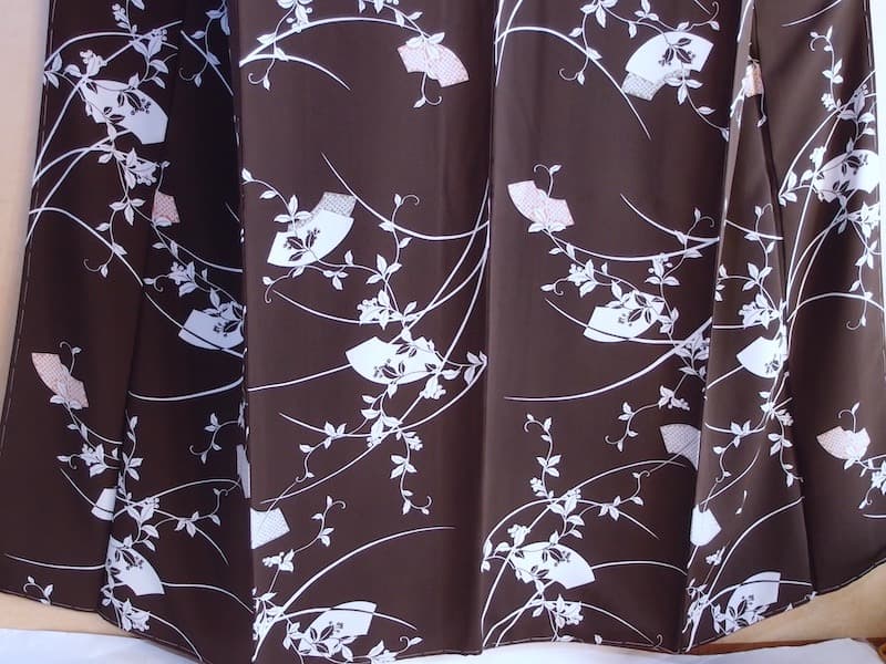 未使用 染め小紋（流れるような蔓葉文）裄68 正絹美品