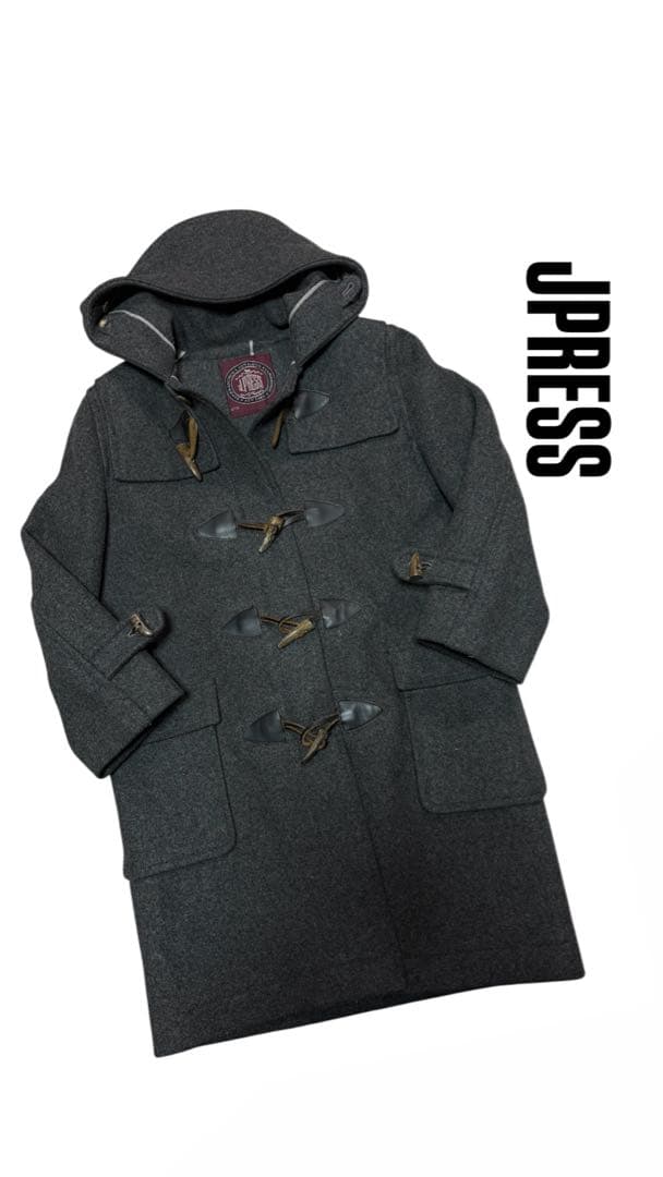 極美品 【ジェイプレス】 J.PRESS 定価7万 本格 ダッフルコート グレー J.PRESS（J.プレス） 美品 ジェイプレス ストレッチウール ダッフル