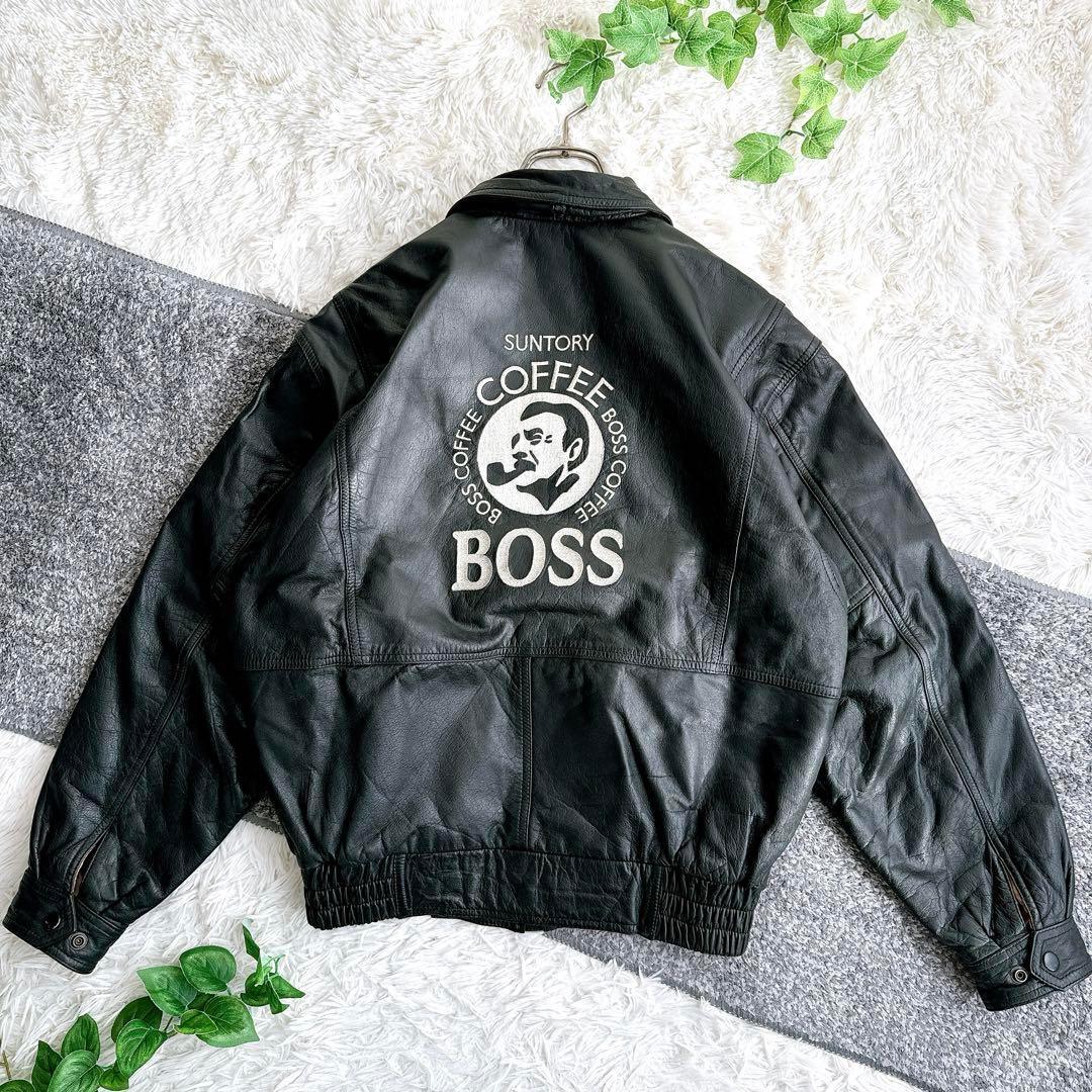 希少 非売品 初代ボスジャン サントリー BOSS ロゴ刺繍 バックロゴ