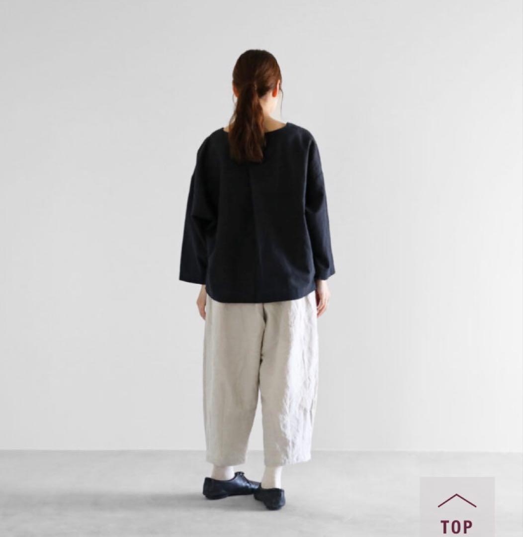 HUIS 遠州織物 レピアプルオーバー ブラックトップス U605 販売終了品