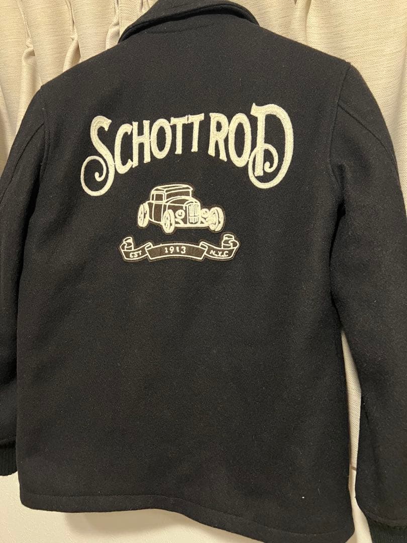 希少】ショット Schott rodメルトン スタジャン 刺繍 ブラック - メルカリ