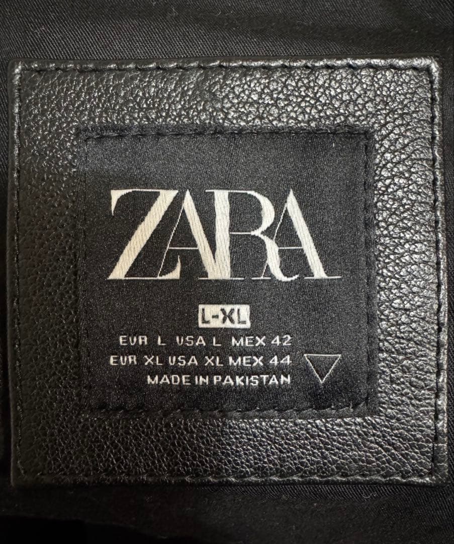 本革】ZARA ヴァーシティジャケット バッファローレザー L-XL 希少美品