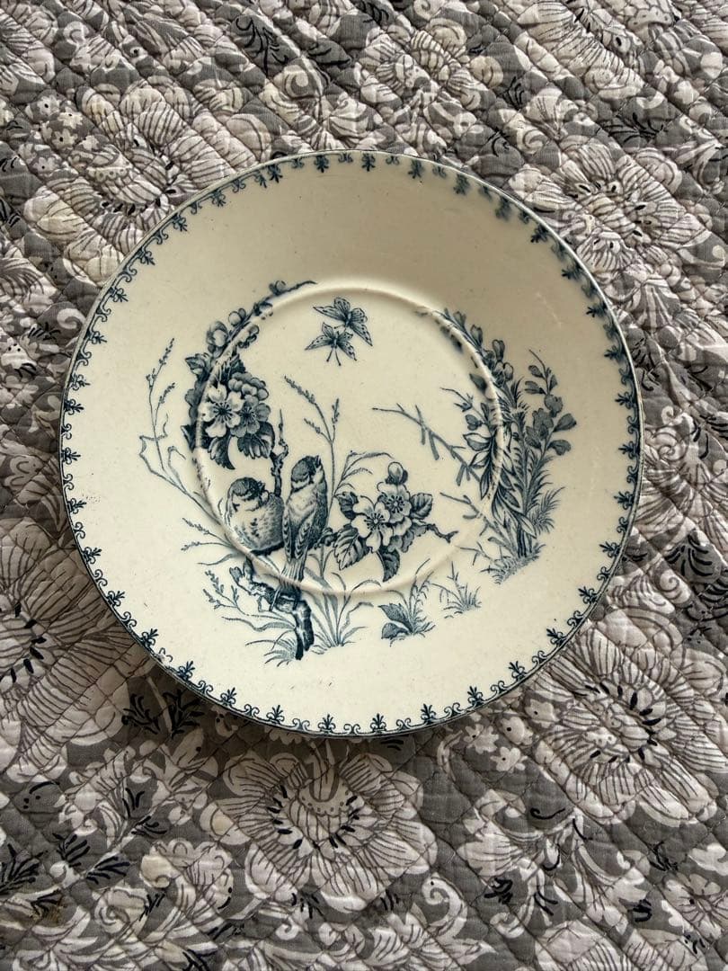 フランスアンティークリュネビィル窯Mesangeソーサーデザートプレート