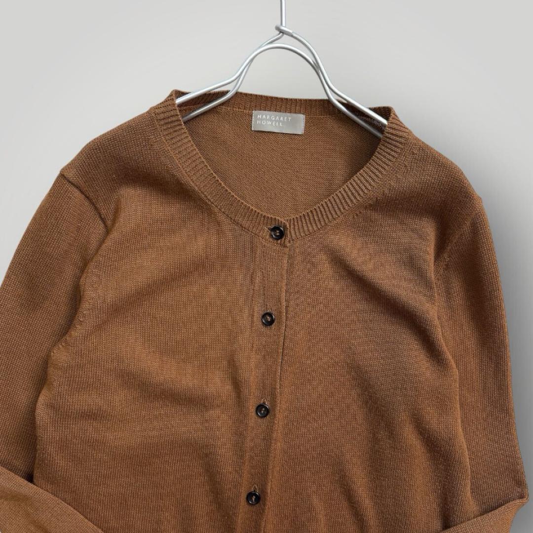 美品] 2019 マーガレットハウエル / リネン混 カーディガン サイズ2