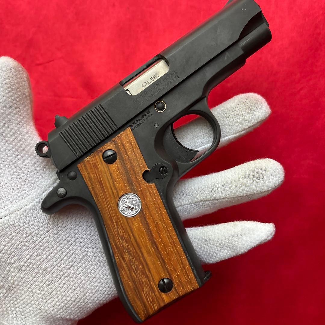 タナカ コルト380オートHW ガバメント 木製グリップ ガスブローバックガン