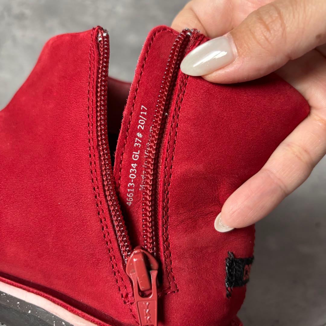 美品】CAMPER カンペール 赤 スエード ショートブーツ ダブルジップ